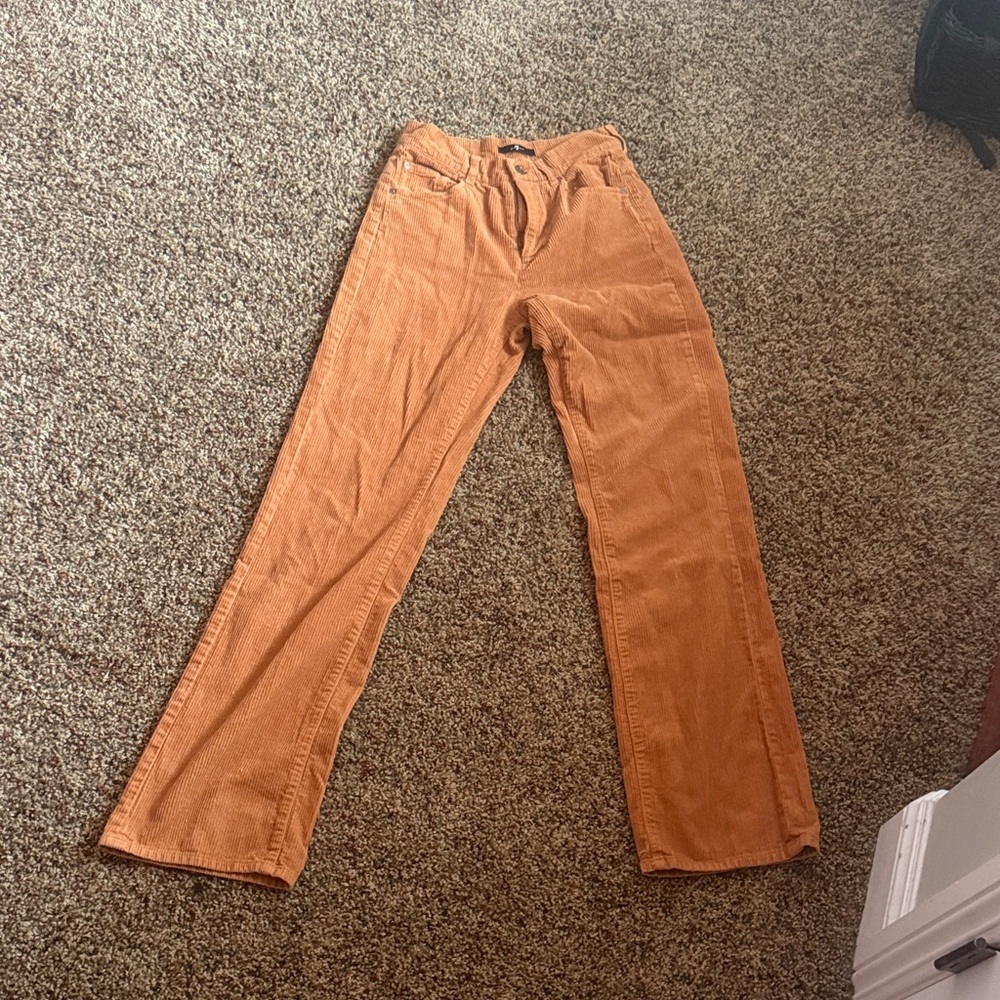 7 For All Mankind Women's Flare Corduroy Jeans - Orange